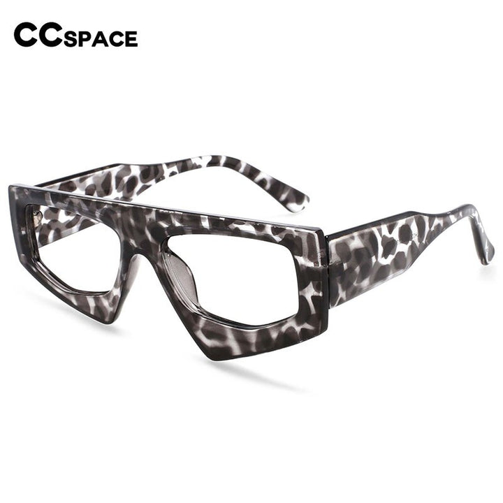 CCspace Unisex Full Rim Irregular Rectangle Acetate Eyeglasses 54421 Full Rim CCspace
