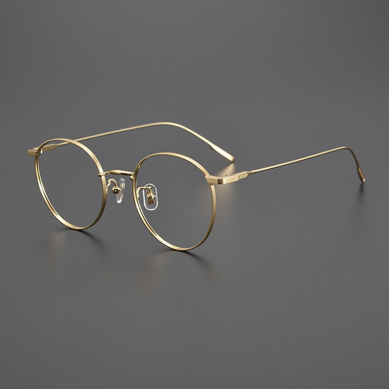 Gatenac Unisex Full Rim Round Titanium Eyeglasses Gxyj1011 Full Rim Gatenac