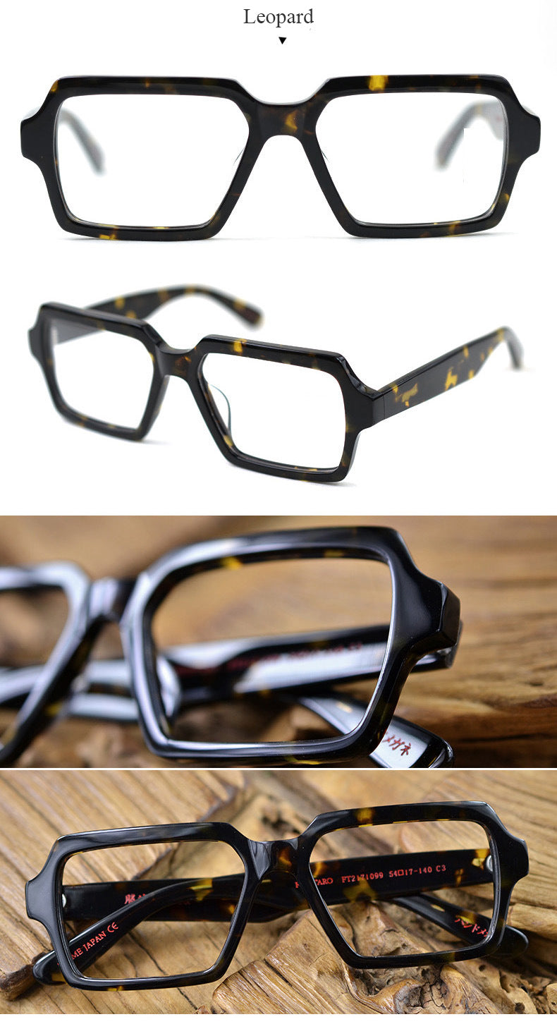 Hdcrafter Men's Full Rim Oversized Square Acetate Frame Eyeglasses Ft2171099 Full Rim Hdcrafter Eyeglasses