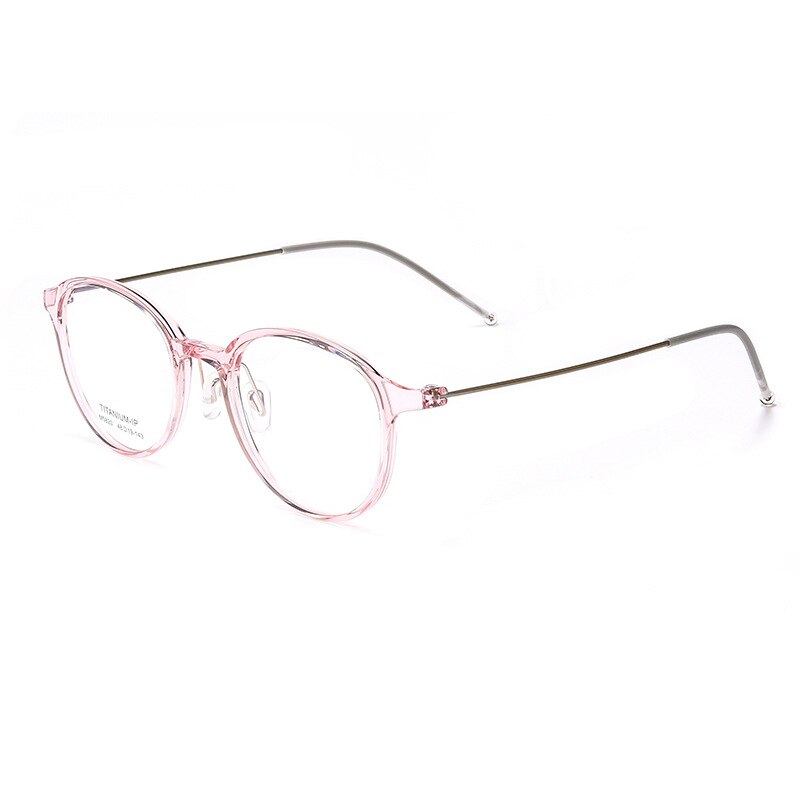 Hotony Women's Full Rim Round Square Acetate Eyeglasses 5820m Full Rim Hotony lucency pink