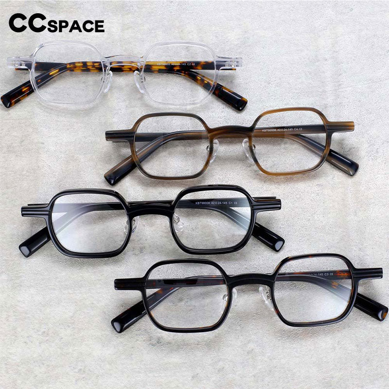 CCspace Unisex Full Rim Square Round Acetate Punk Frame Eyeglasses 54159 Full Rim CCspace