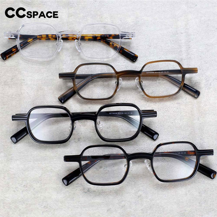 CCspace Unisex Full Rim Square Round Acetate Punk Frame Eyeglasses 54159 Full Rim CCspace