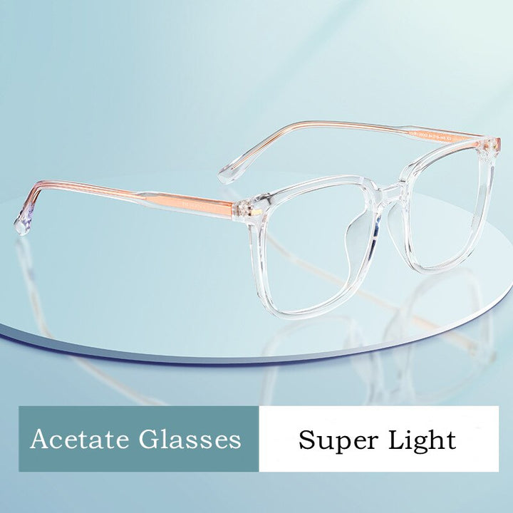 Yimaruili Unisex Full Rim Square Acetate Eyeglasses BV85002B Full Rim Yimaruili Eyeglasses