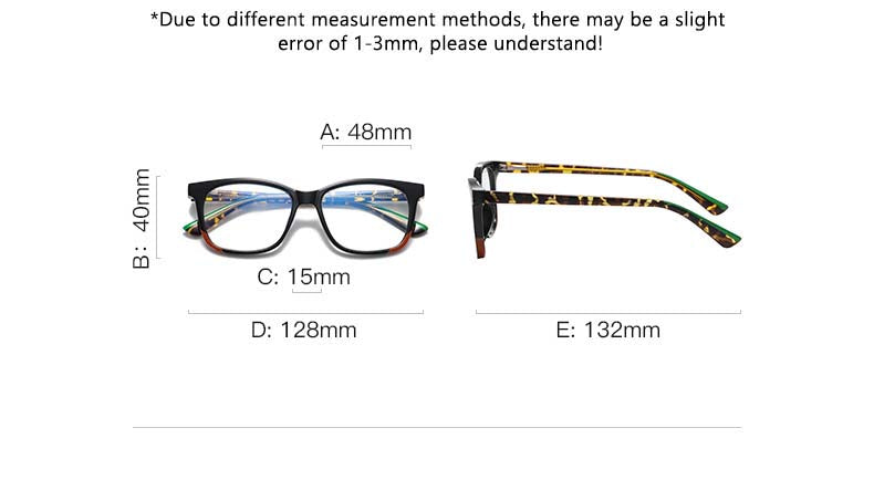 CCspace Youth's Unisex Full Rim Square Tr 90 Titanium Eyeglasses 54523 Full Rim CCspace