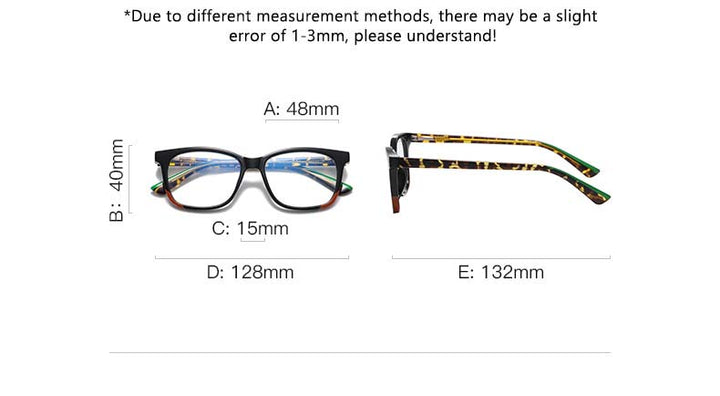 CCspace Youth's Unisex Full Rim Square Tr 90 Titanium Eyeglasses 54523 Full Rim CCspace