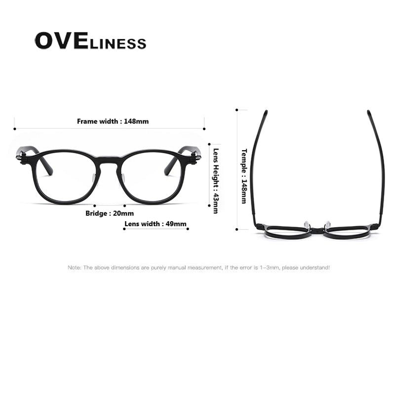 Oveliness Unisex Full Rim Square Acetate Titanium Eyeglasses 5885 Full Rim Oveliness