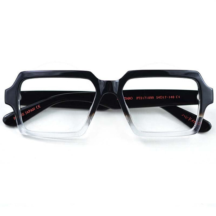 CCspace Unisex Full Rim Square Acetate Eyeglasses 54726 Full Rim CCspace Black  clear China