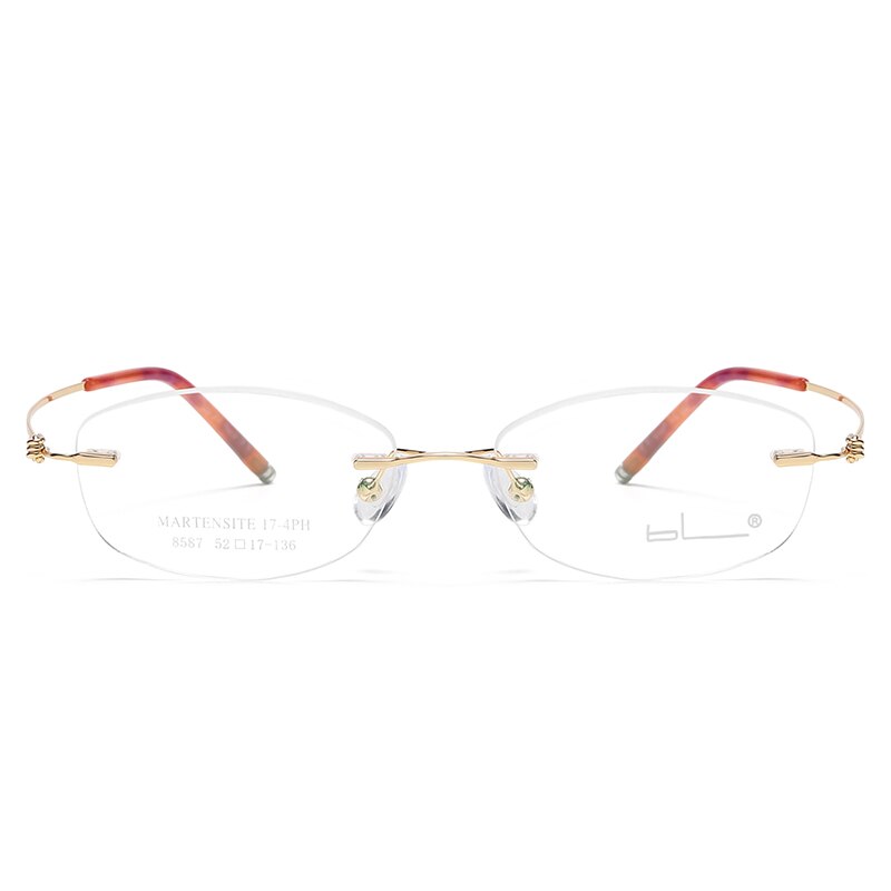 Reven Jate Unisex Rimless Rectangle Titanium Alloy Eyeglasses 8587 Rimless Reven Jate