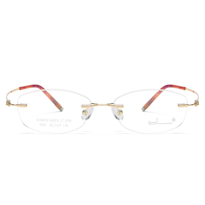 Reven Jate Unisex Rimless Rectangle Titanium Alloy Eyeglasses 8587 Rimless Reven Jate