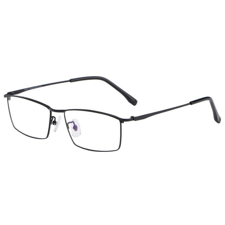 Hotochki Men's Full Rim Rectangle Titanium Alloy Frame Eyeglasses J85517 Full Rim Hotochki