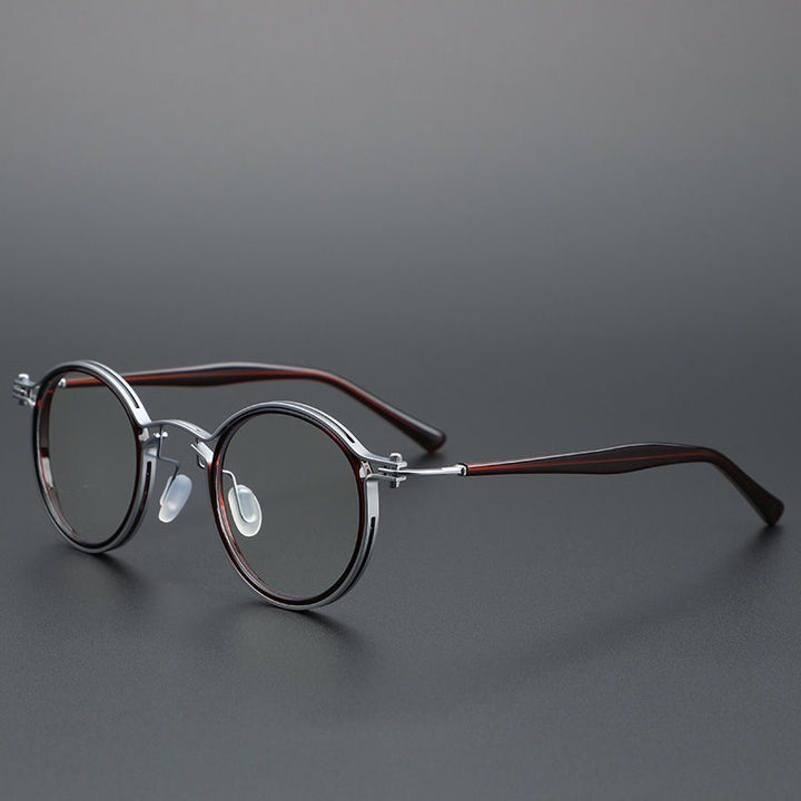 Cubojue Unisex Full Rim Round Acetate Alloy Hyperopic Reading Glasses Reading Glasses Cubojue
