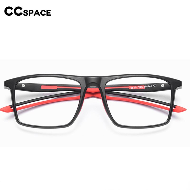 CCspace Unisex Full Rim Square Tr 90 Titanium Sport Eyeglasses 55473 Full Rim CCspace