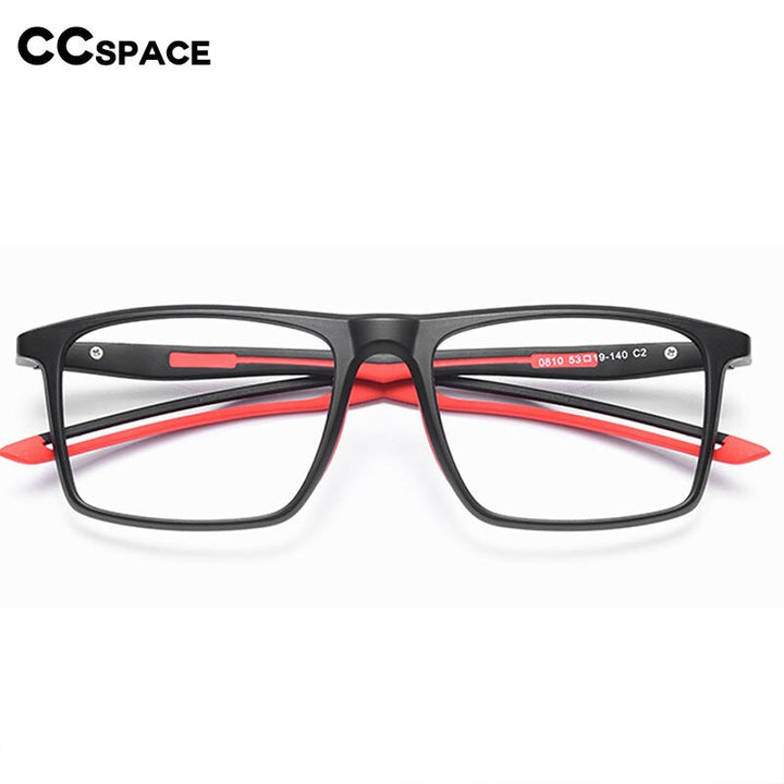 CCspace Unisex Full Rim Square Tr 90 Titanium Sport Eyeglasses 55473 Full Rim CCspace