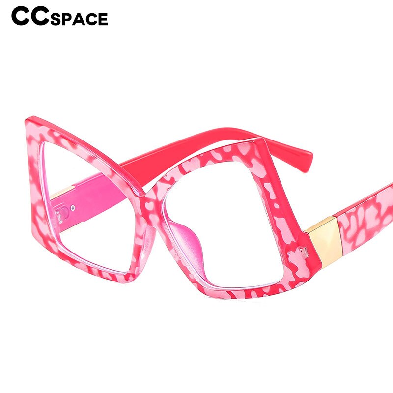 CCspace Women's Full Rim Oversized Square Cat Eye Acetate Eyeglasses 55385 Full Rim CCspace