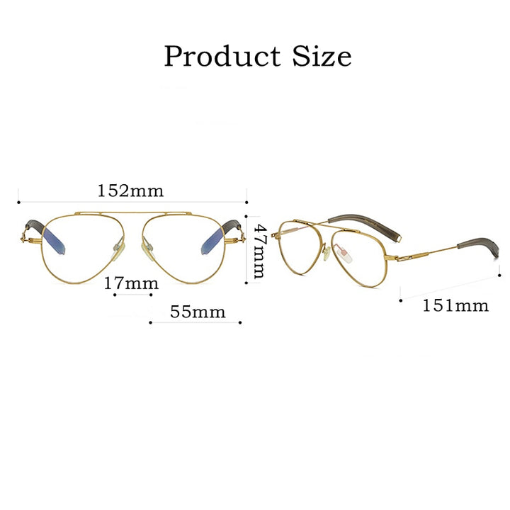 Yimaruili Unisex Full Rim Square Titanium Eyeglasses DLX102 Full Rim Yimaruili Eyeglasses