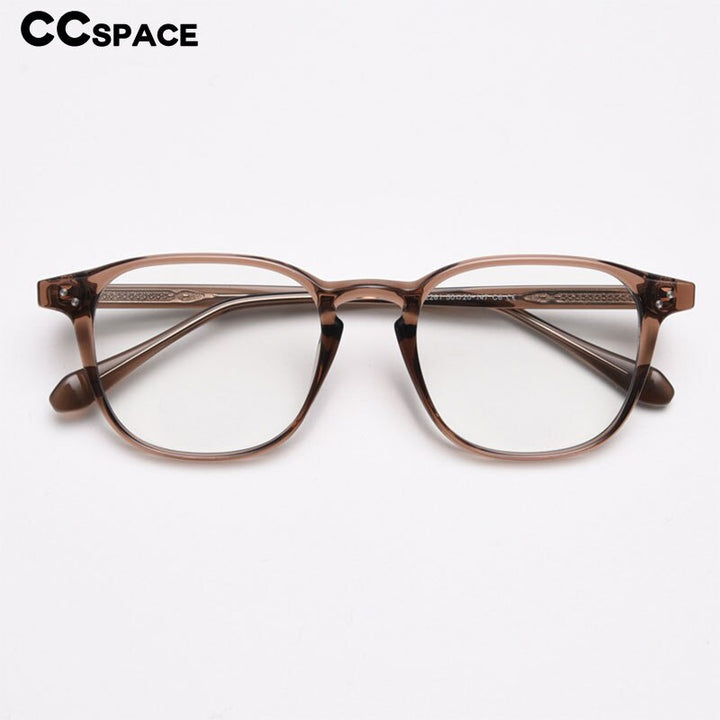 CCspace Unisex Full Rim Square Cat Eye Tr 90 Titanium Eyeglasses 55694 Full Rim CCspace