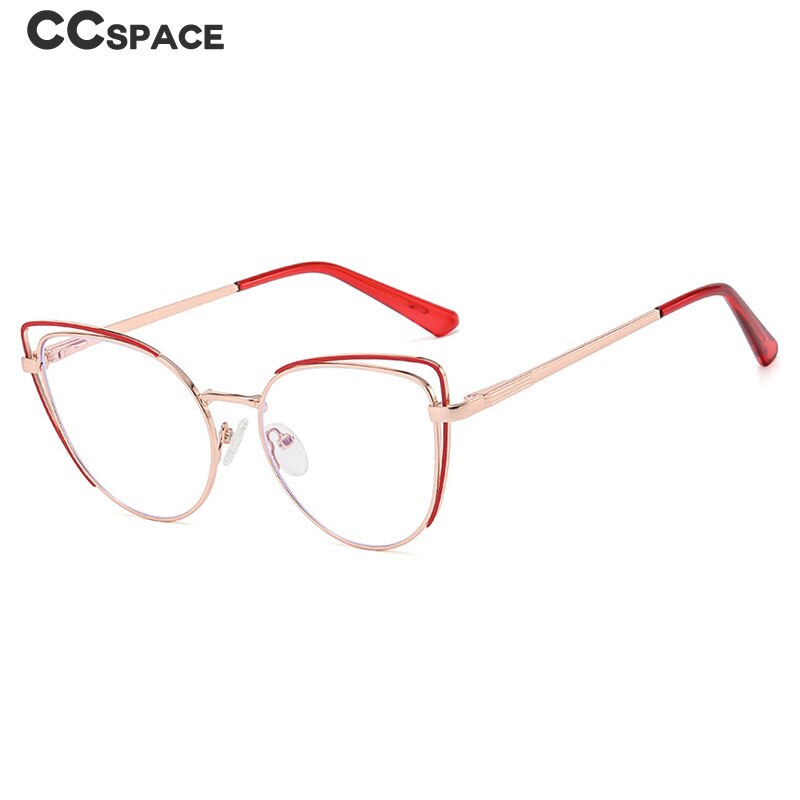 CCspace Women's Full Rim Cat Eye Acetate Alloy Eyeglasses 55253 Full Rim CCspace