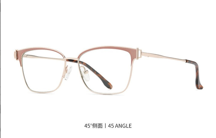 CCspace Women's Full Rim Square Acetate Alloy Eyeglasses 55605 Full Rim CCspace China Pink