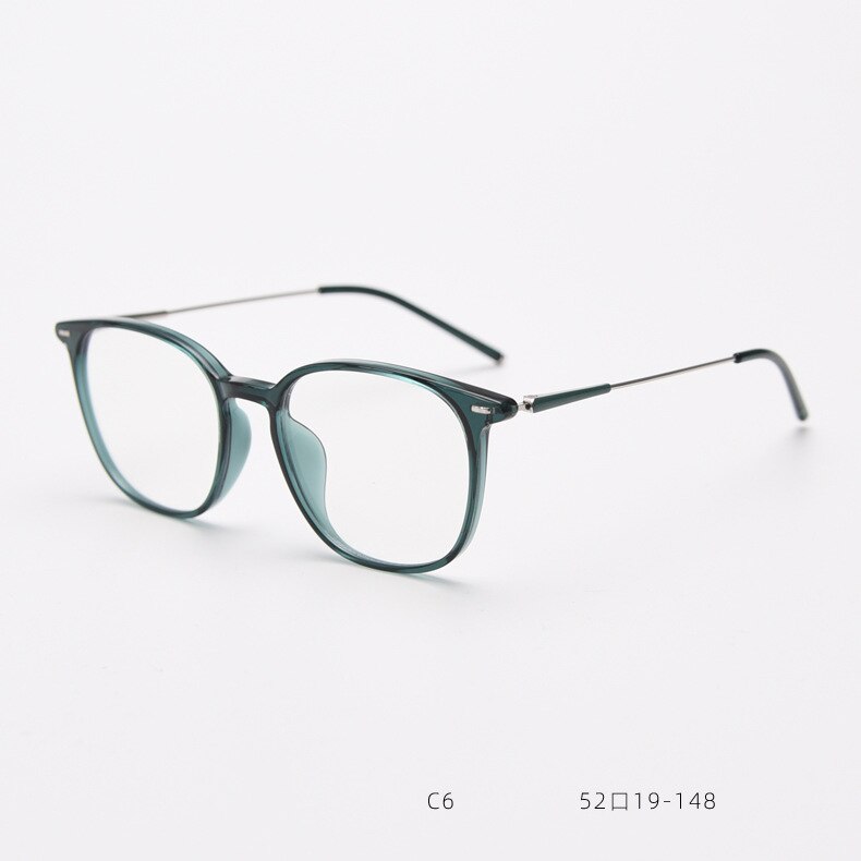 CCspace Unisex Full Rim Square Tr 90 Titanium Eyeglasses 55688 Full Rim CCspace Green China
