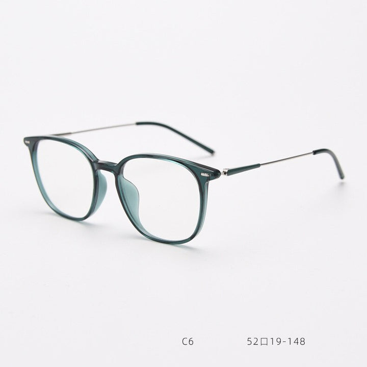 CCspace Unisex Full Rim Square Tr 90 Titanium Eyeglasses 55688 Full Rim CCspace Green China