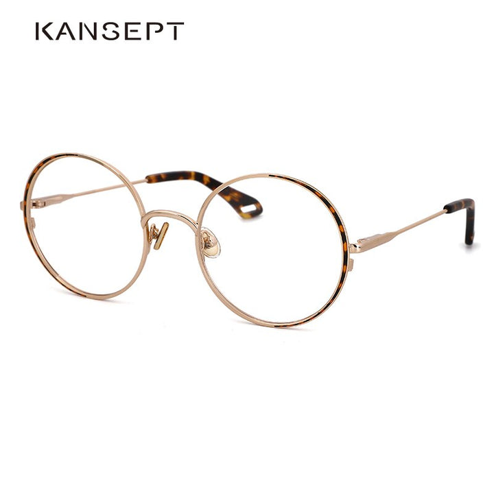 Kansept Women's Full Rim Round Stainless Steel Frame Eyeglasses Oq1004 Full Rim Kansept