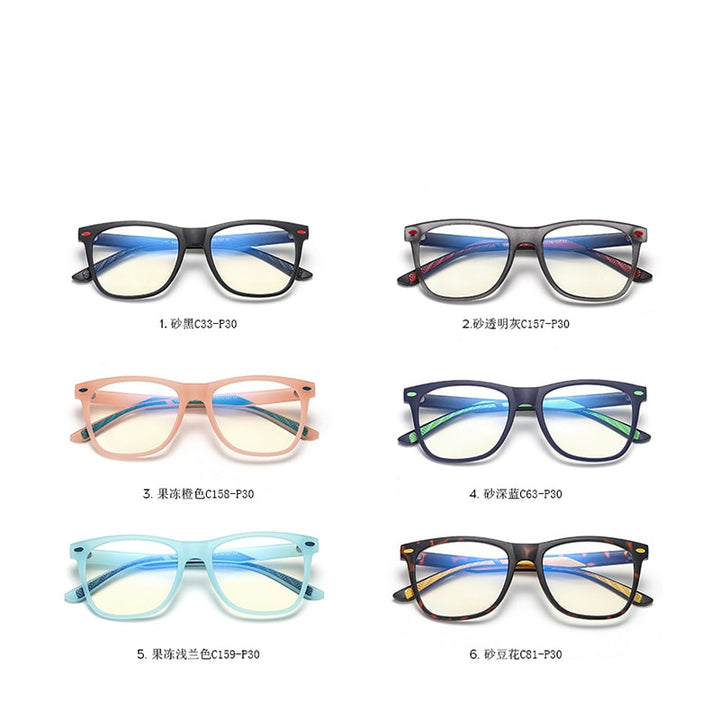 Zirosat Children's Unisex Full Rim Square Tr 90 Eyeglasses 5102 Full Rim Zirosat
