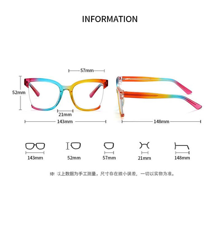 CCspace Women's Semi Rim Square Tr 90 Eyeglasses 54628 Semi Rim CCspace