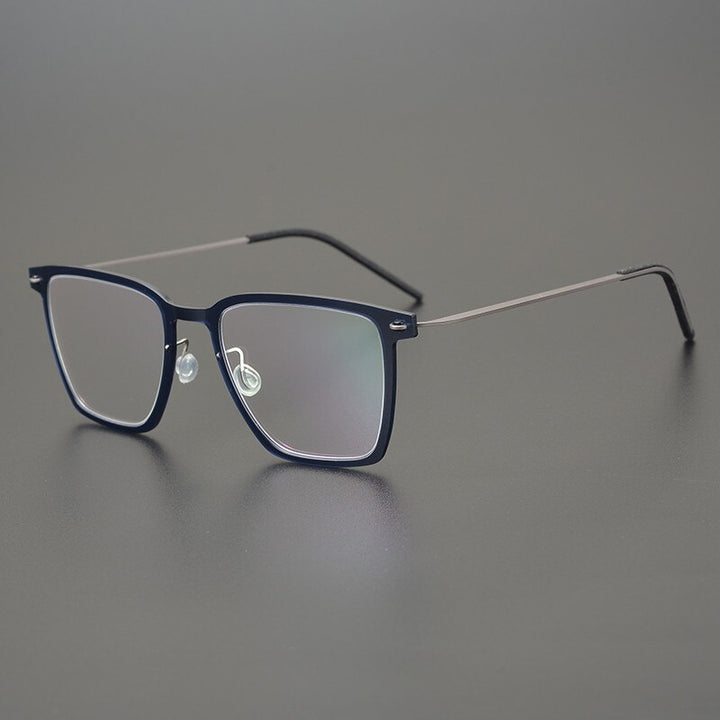 Gatenac Unisex Full Rim Square Acetate Titanium Eyeglasses Gxyj950 Full Rim Gatenac