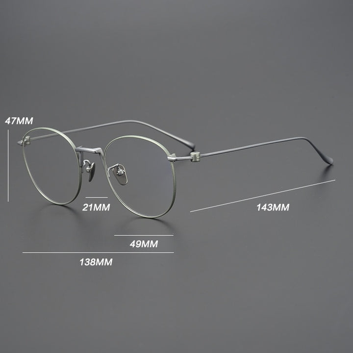 Gatenac Unisex Full Rim Round Square Titanium Eyeglasses Gxyj917 Full Rim Gatenac