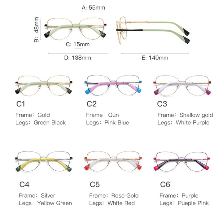 Hdcrafter Women's Full Rim Cat Eye Frame Eyeglasses 3019 Full Rim Hdcrafter Eyeglasses