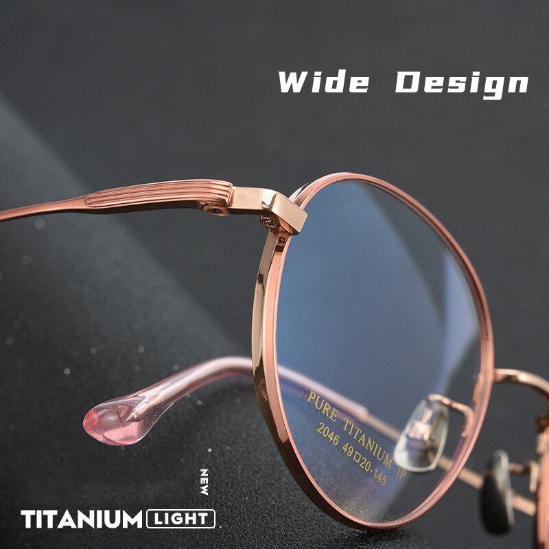 Yimaruili Unisex Full Rim Round Titanium Eyeglasses 2046TSF Full Rim Yimaruili Eyeglasses