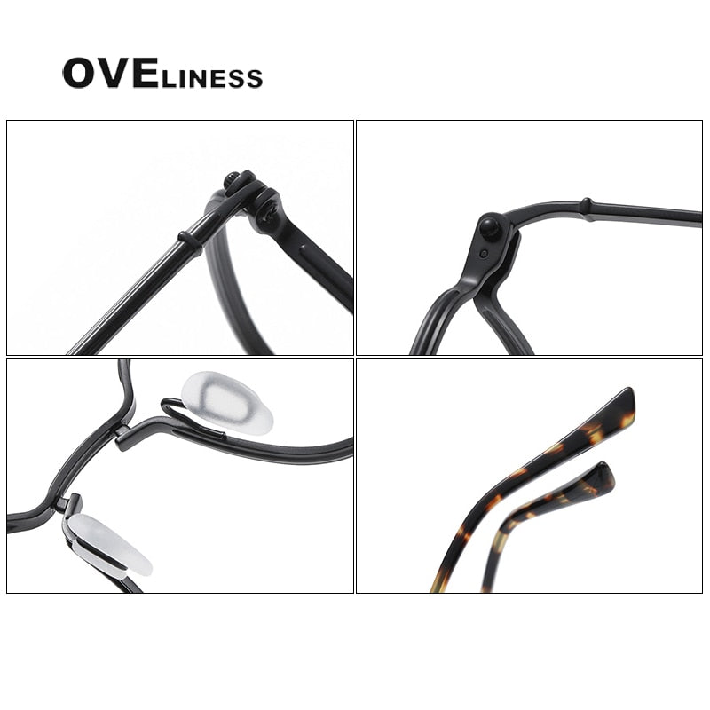 Oveliness Unisex Full Rim Square Titanium Eyeglasses 5898 Full Rim Oveliness