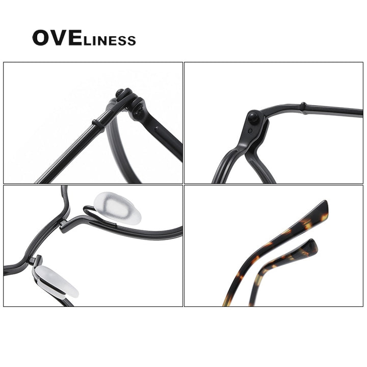Oveliness Unisex Full Rim Square Titanium Eyeglasses 5898 Full Rim Oveliness