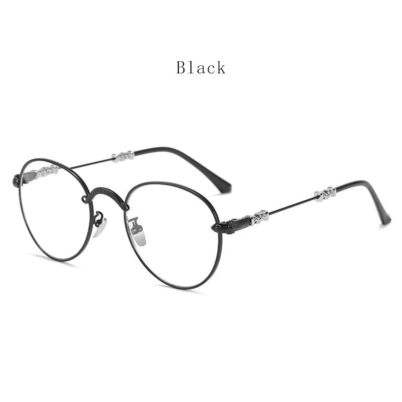 Hdcrafter Unisex Full Rim Oval Alloy Progressive Reading Glasses 9003 Reading Glasses Hdcrafter Eyeglasses +100 Black
