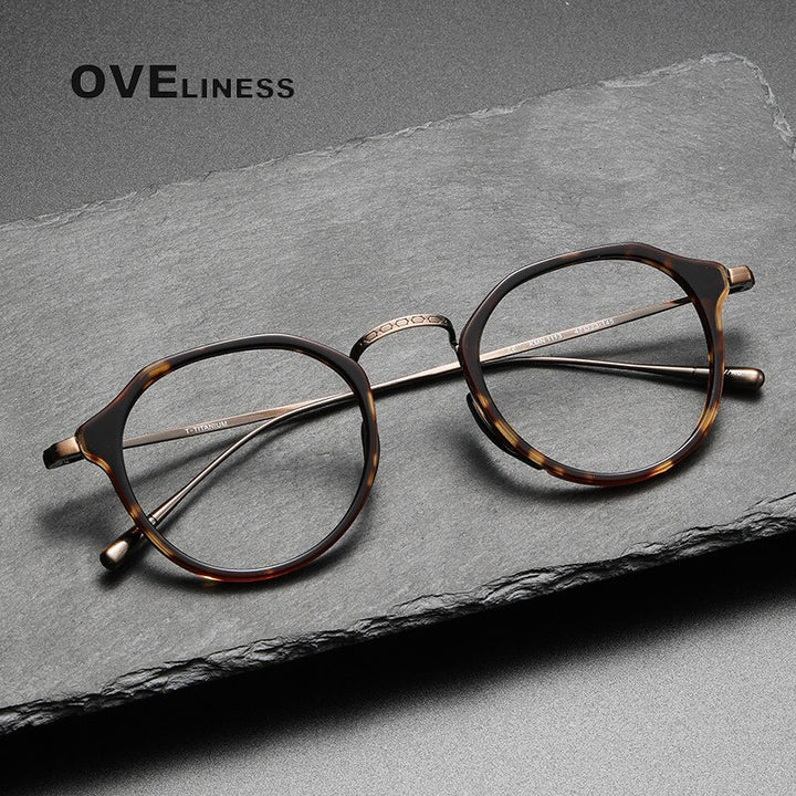 Oveliness Unisex Full Rim Oversized Square Round Acetate Titanium Eyeglasses 1113 Full Rim Oveliness