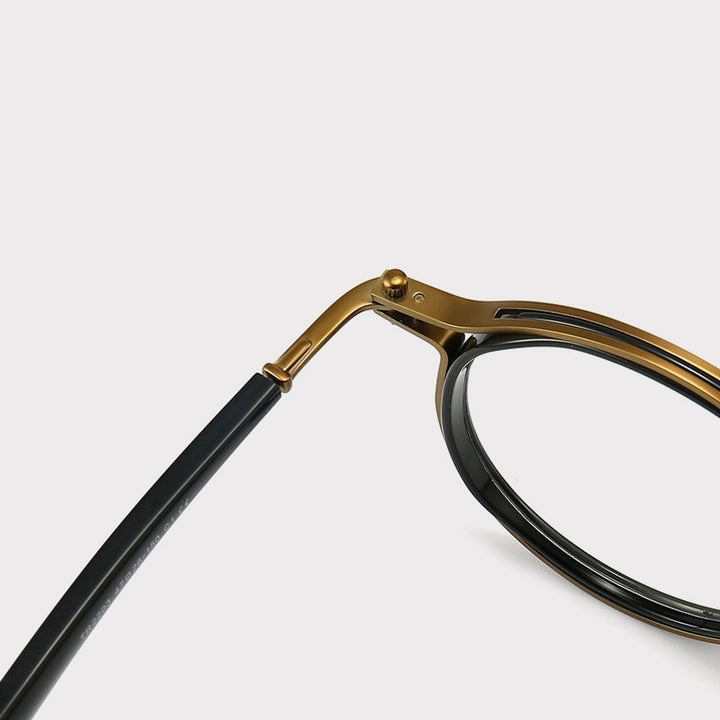 Cubojue Unisex Full Rim Round Acetate Alloy Hyperopic Reading Glasses Reading Glasses Cubojue