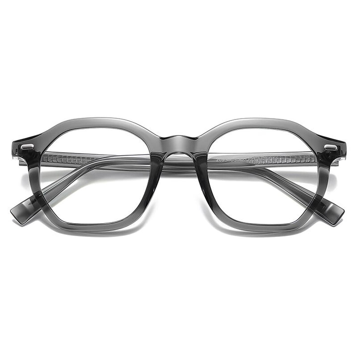 Gmei Unisex Full Rim Small Square Oval Tr 90 Titanium Eyeglasses 2095 Full Rim Gmei Optical C6 Grey