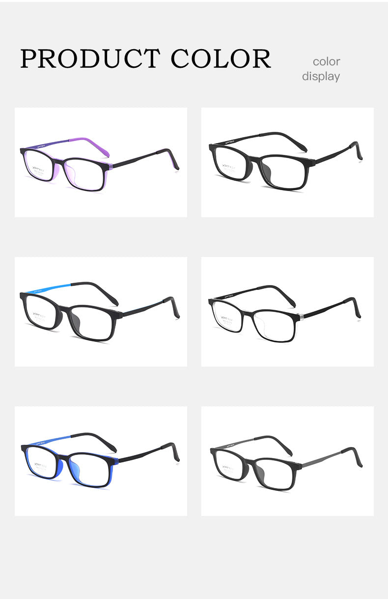 Yimaruili Unisex Full Rim Small Square Tr 90 Titanium Eyeglasses 9833XP Full Rim Yimaruili Eyeglasses