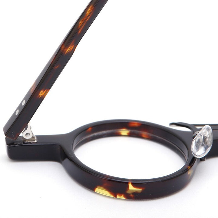 Muzz Unisex Full Rim Small Round Acetate Double Bridge Hand Crafted Frame Eyeglasses 56011 Full Rim Muzz