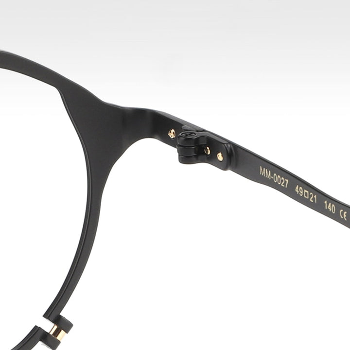 Muzz Unisex Full Rim Oval Double Bridge Titanium Eyeglasses 0027 Full Rim Muzz