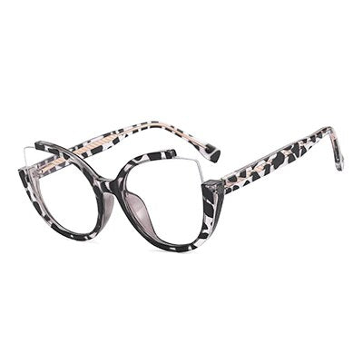 Ralferty Women' Full Rim Square Cat Eye Tr 90 Acetate Eyeglasses F82024 Full Rim Ralferty China C2 Leopard 