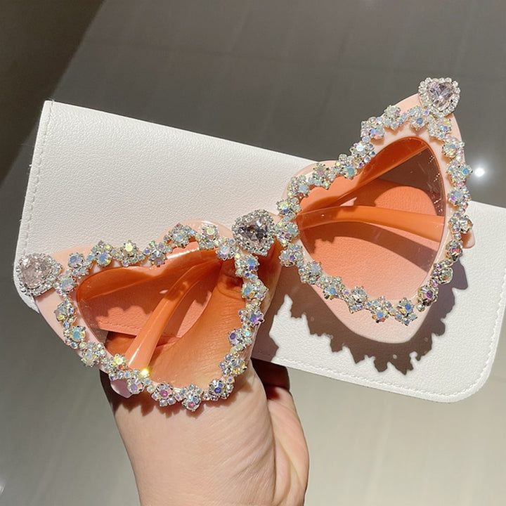 Monique Orenda Women's Full Rim Heart Acetate Frame UV400 Sunglasses 21312 Sunglasses Monique Orenda Pink pink Other