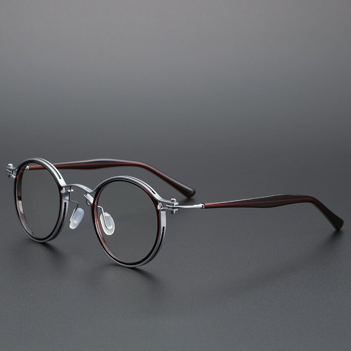 Cubojue Unisex Full Rim Round Alloy Myopic Reading Glasses Reading Glasses Cubojue