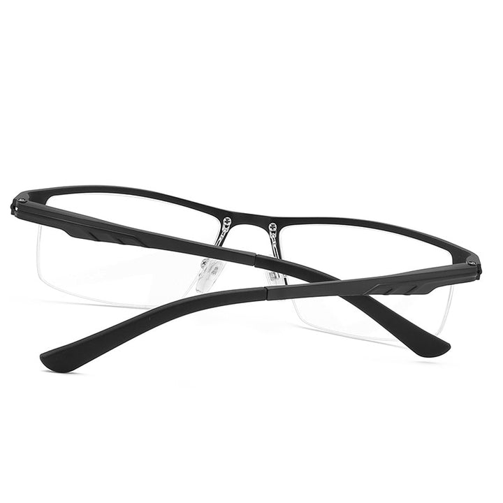 Hdcrafter Men's Semi Rim Rectangle Tr 90 Alloy Eyeglasses Kl6122 Semi Rim Hdcrafter Eyeglasses