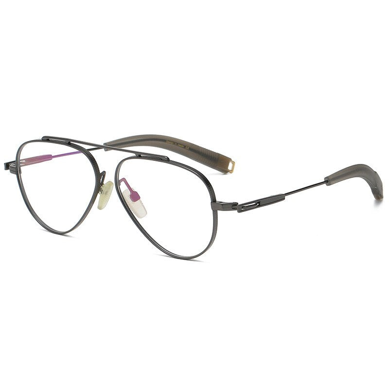 Yimaruili Unisex Full Rim Square Titanium Eyeglasses DLX102 Full Rim Yimaruili Eyeglasses