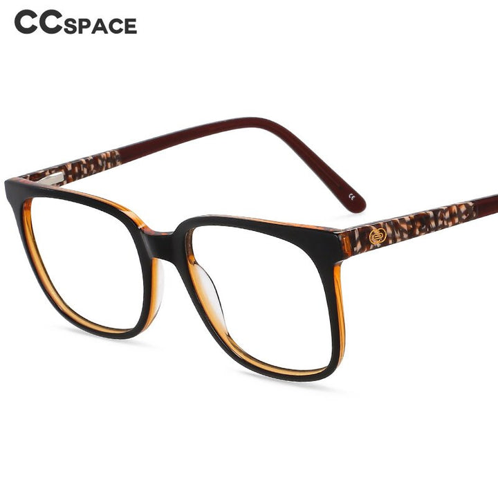 CCspace Unisex Full Rim Square Acetate Eyeglasses 55557 Full Rim CCspace