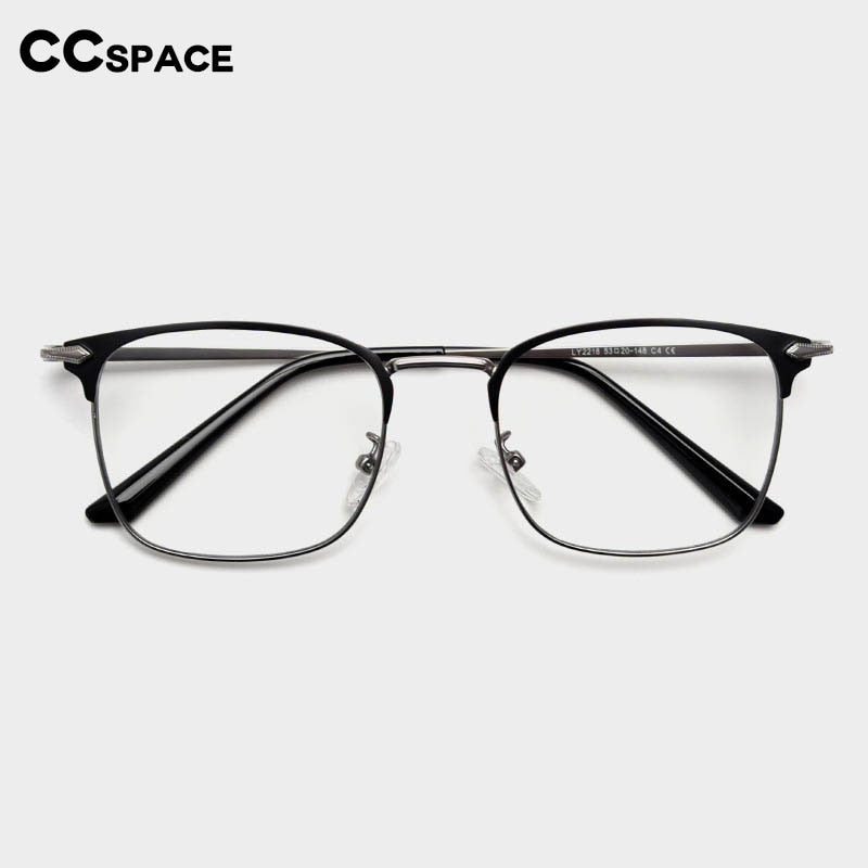 CCspace Unisex Full Rim Small Square Alloy Eyeglasses 55799 Full Rim CCspace