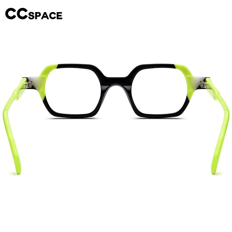 CCspace Unisex Full Rim Irregular Square Acetate Eyeglasses 54706 Full Rim CCspace