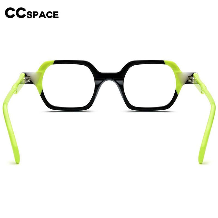 CCspace Unisex Full Rim Irregular Square Acetate Eyeglasses 54706 Full Rim CCspace