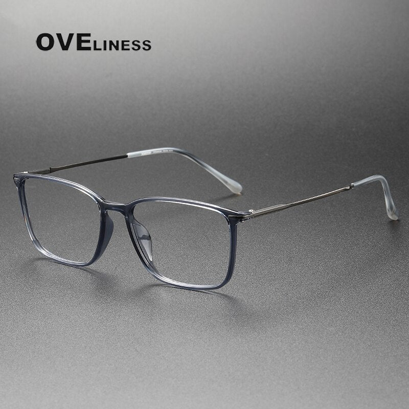 Oveliness Unisex Full Rim Square Acetate Titanium Eyeglasses 8636 Full Rim Oveliness